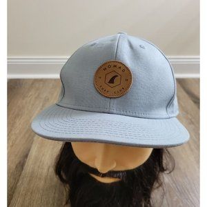 Nomad Surf Club Snap back Hat Blue Leather Cookie Patch Front Canvas Cotton